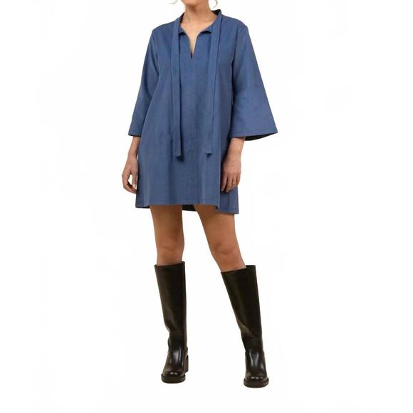NEW SMITH & QUINN the phoebe corduroy mini dress in jean blue - Picture 1 of 7